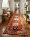 Tabriz Tapestries Collection Area Rug - Azerbaijan (Terracotta) Runner Terracotta  lifestyle 36