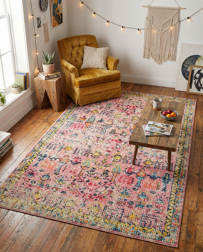 Sierra Collection Area Rug -  Shasta Rectangle Pink  lifestyle 26