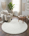 Alpine Plush Collection Area Rug -  Cortina (White) Round White  lifestyle 76