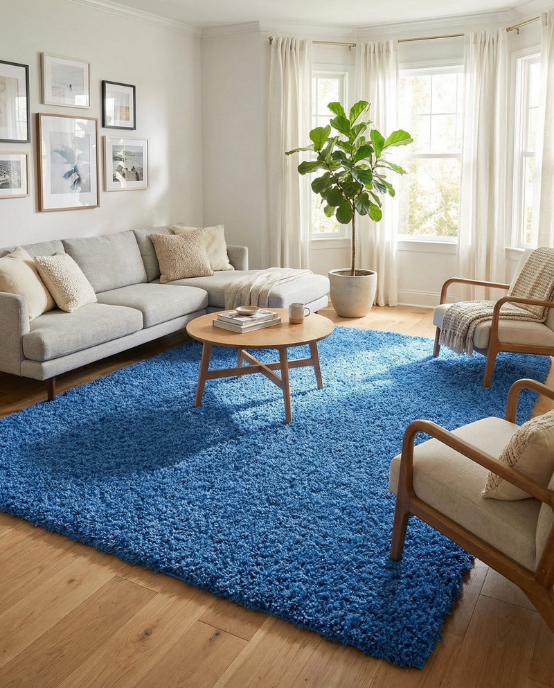 Plush Oasis Collection Area Rug - Serenity (Periwinkle Blue) Rectangle Periwinkle Blue  lifestyle 23