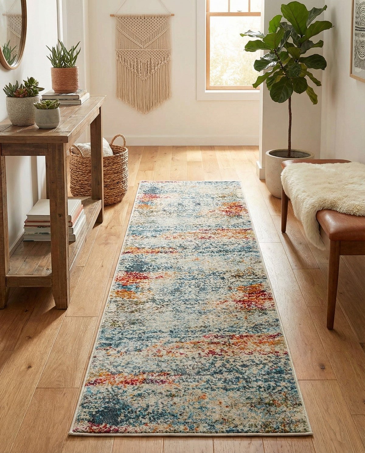 Caribbean Breeze Collection Area Rug -  Isla Runner Cream  lifestyle 50