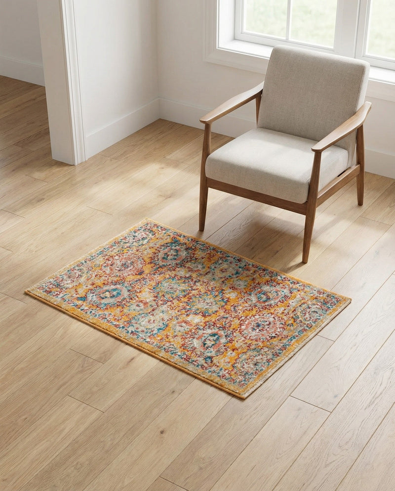 Seville Stripes Collection Area Rug -  Cordoba (Yellow) Rectangle Yellow  lifestyle 15