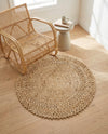 Woven Seaside Jute Collection Area Rug - Seaside Round Natural  lifestyle 28