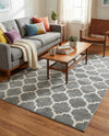 Lattice Gardens Collection Area Rug -  Bloomfield (Dark Gray) Rectangle Dark Gray  lifestyle 4