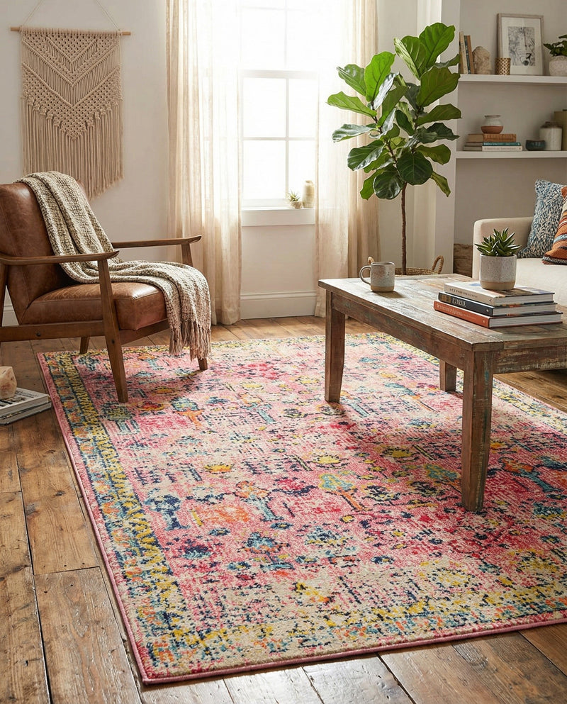 Sierra Collection Area Rug -  Shasta Rectangle Pink  lifestyle 27