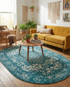 Georgetown Rugs Collection Area Rug - Dupont (Turquoise) Oval Turquoise  lifestyle 31