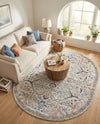 Seville Stripes Collection Area Rug -  Malaga (Ivory) Oval Ivory  lifestyle 32