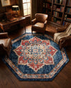 Eden Oasis Collection Area Rug -  Tranquility (Dark Blue) Octagon Dark Blue  lifestyle 45