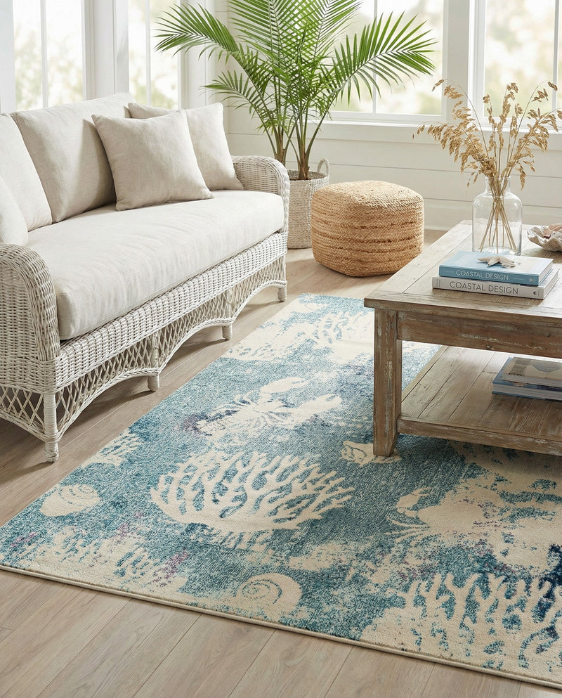 Sorrento Shores Collection Area Rug -  Vico Rectangle Light Blue  lifestyle 41