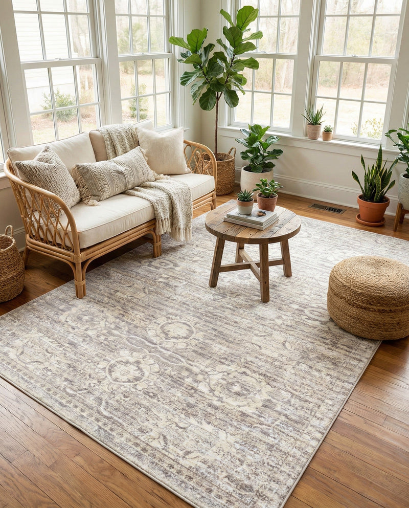 Seville Stripes Collection Area Rug -  Cordoba (Gray) Rectangle Gray  lifestyle 20