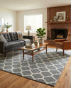Lattice Gardens Collection Area Rug -  Bloomfield (Dark Gray) Square Dark Gray  lifestyle 60