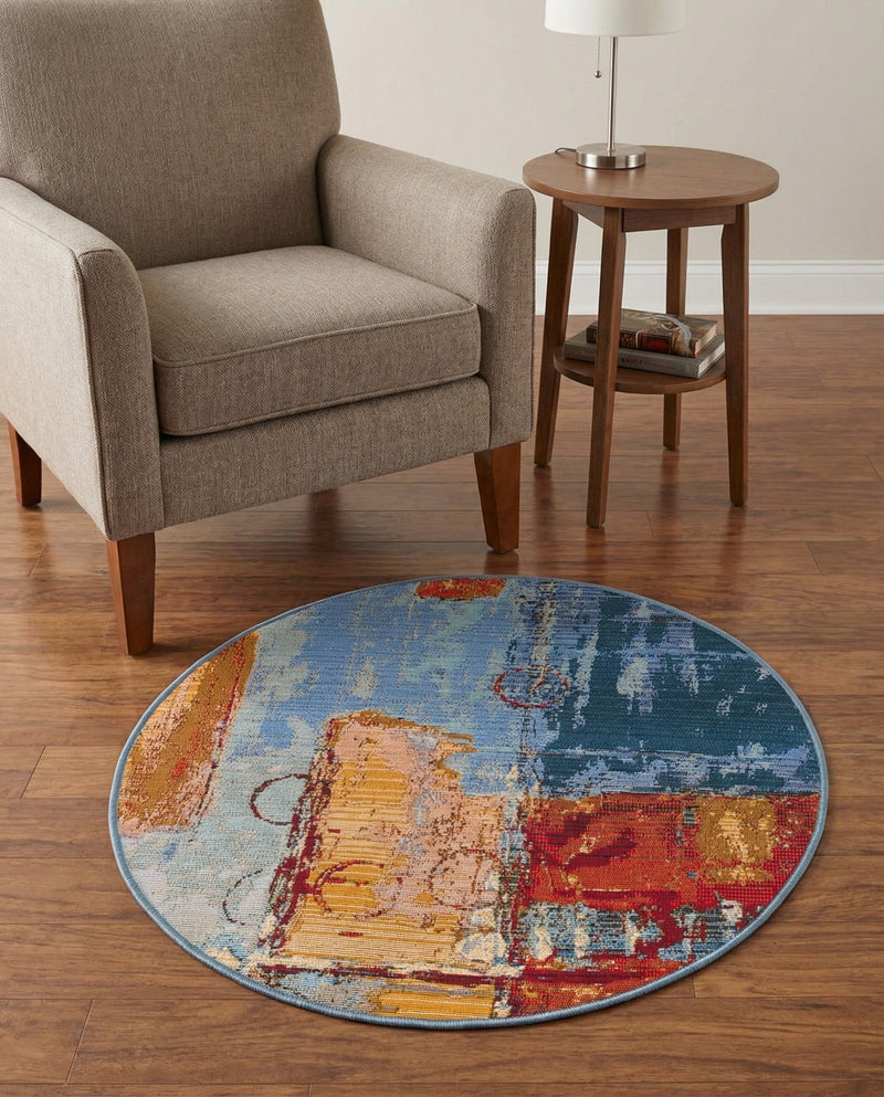Urban Terrace Collection Area Rug -  Arbour Round Multi  lifestyle 82