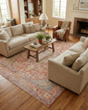 Seville Stripes Collection Area Rug - Cadiz (Brick Red) Rectangle Brick Red  lifestyle 29