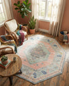 Savannah Series Collection Area Rug -  Augusta (Pink) Octagon Pink  lifestyle 64