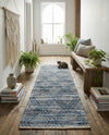Thar Cotton Collection Area Rug - Pune Runner Denim blue  lifestyle 38