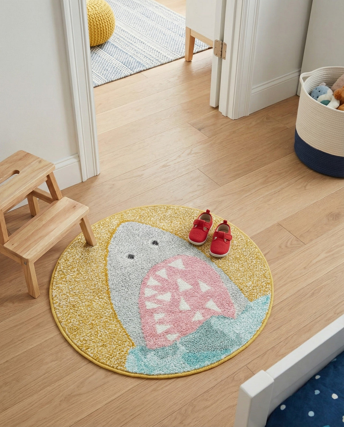 Wonder Tykes Collection Area Rug -  Whimsical Round Yellow  lifestyle 36