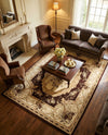 Versailles Elegance Collection Area Rug -  Louveciennes (Brown) Rectangle Brown  lifestyle 24