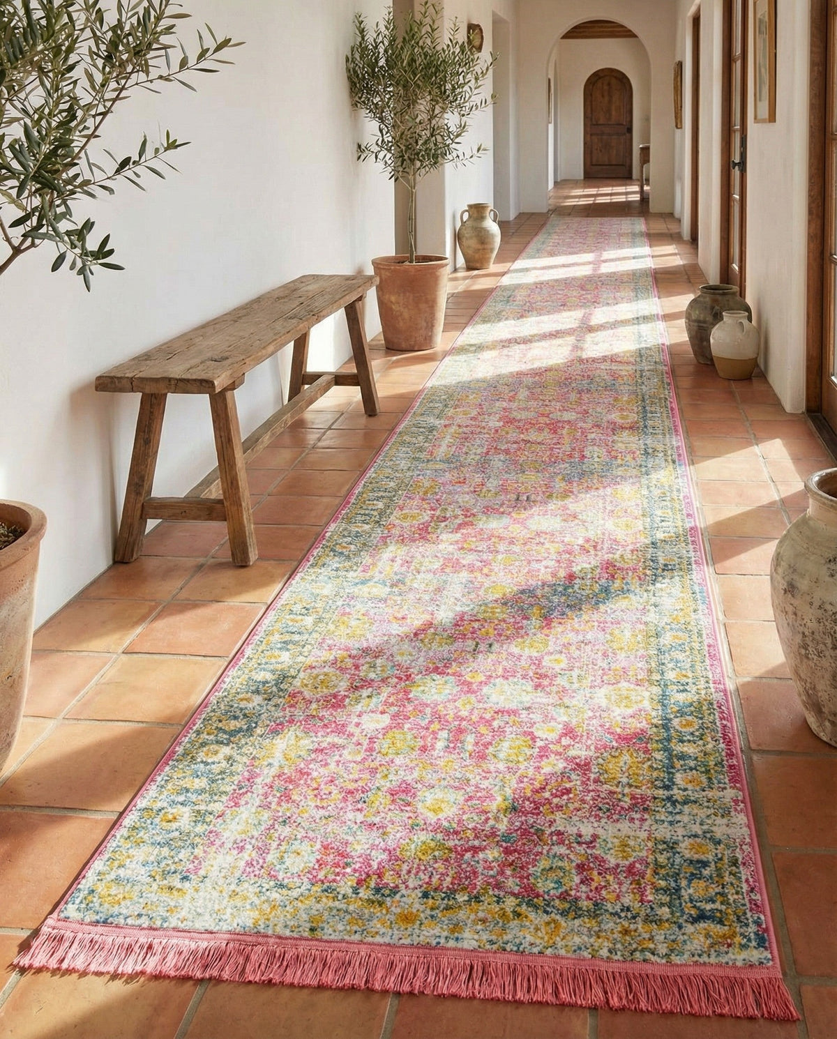 Arcadia Rugs Collection Area Rug -  Shangri-La Runner Pink  lifestyle 100