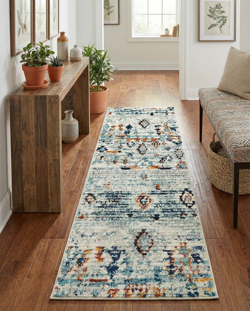 Tangier Treasures Collection Area Rug - Casablanca Runner Light Blue  lifestyle 77