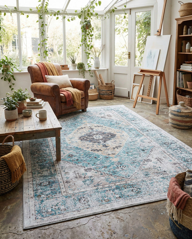 Laguna Sands Collection Area Rug -  Newport Rectangle Seaglass  lifestyle 37