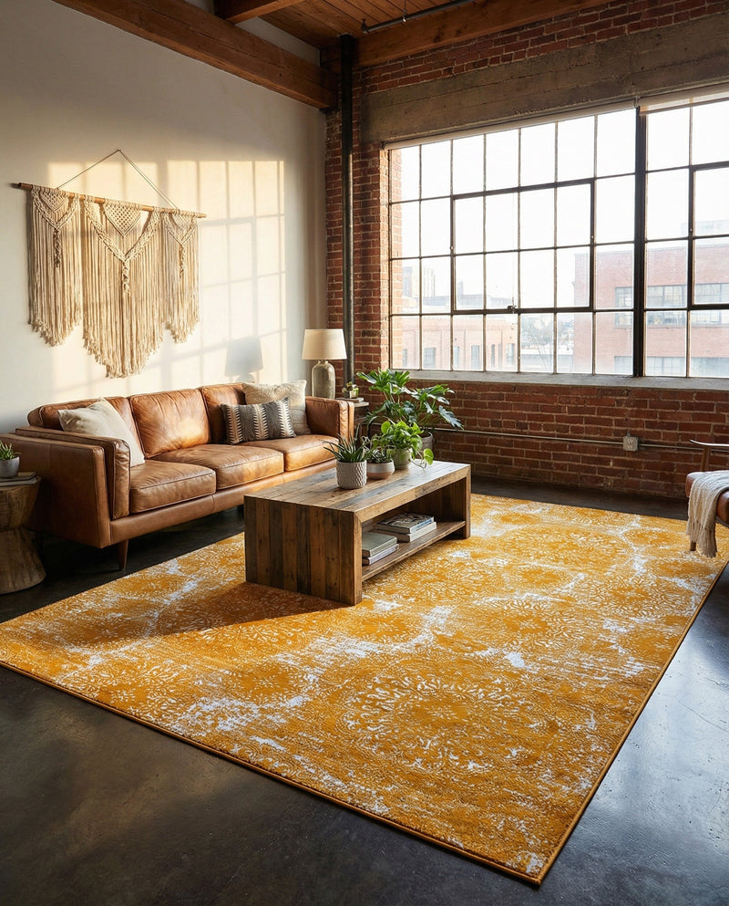 Riviera Elegance Collection Area Rug -  Monaco (Yellow) Rectangle Yellow  lifestyle 19