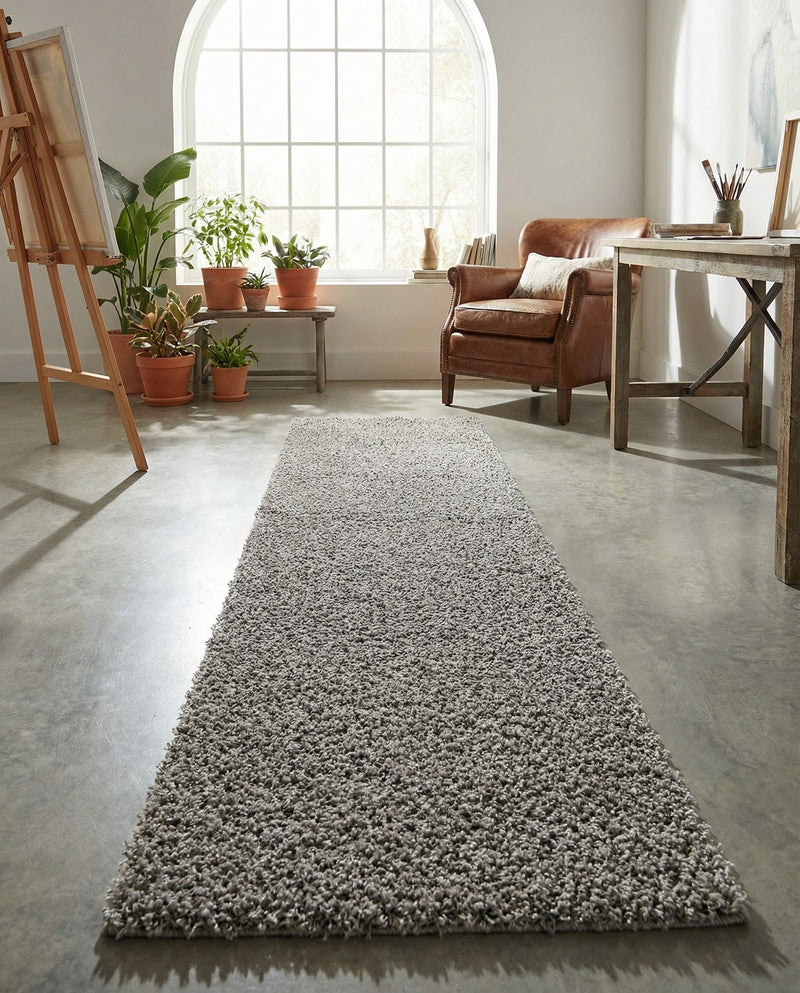 Plush Oasis Collection Area Rug - Serenity (Cloud Gray) Runner Cloud Gray  lifestyle 93