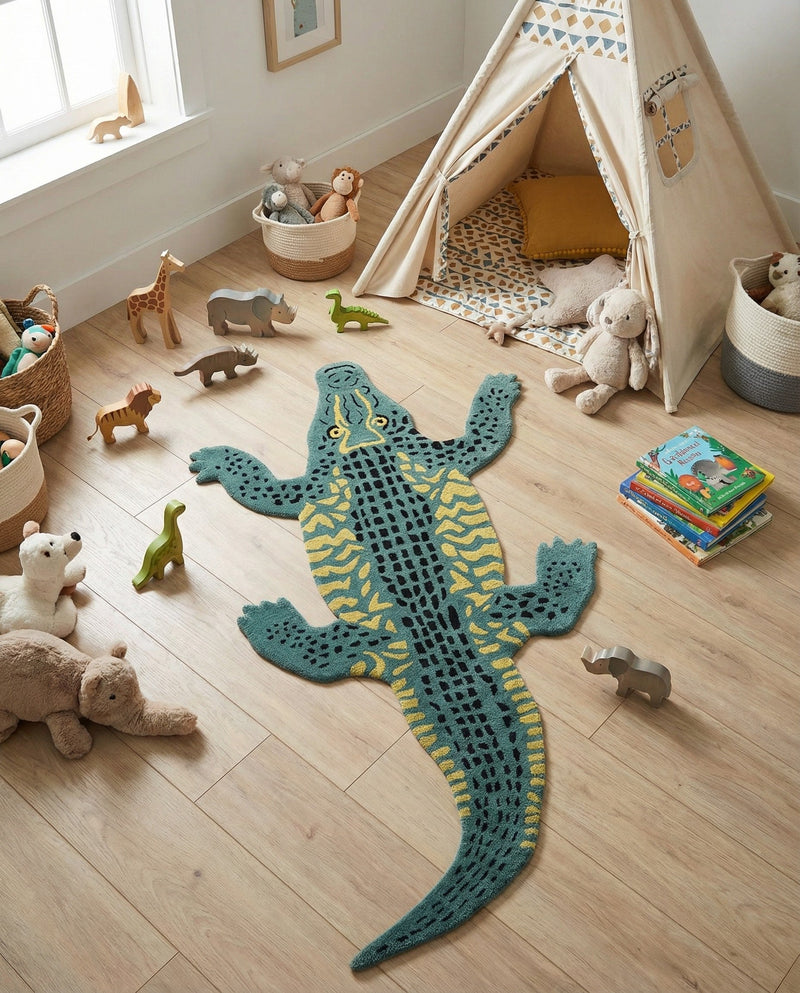 Whimsy Wonders Wool Collection Area Rug -  Bayou Runner Green  lifestyle 31