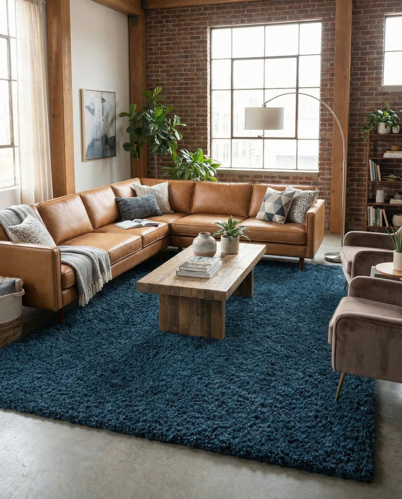 Plush Oasis Collection Area Rug - Serenity (Sapphire Blue) Rectangle Sapphire Blue  lifestyle 27
