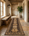 Tabriz Tapestries Collection Area Rug - Azerbaijan (Brown) Runner Brown  lifestyle 50