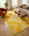 Seychelles Stripes Collection Area Rug - Mahe (Yellow) Rectangle Yellow  lifestyle 14
