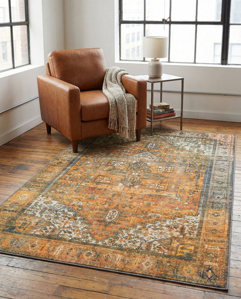 Heritage Elegance Collection Area Rug -  Windsor (Yellow) Rectangle Yellow  lifestyle 8