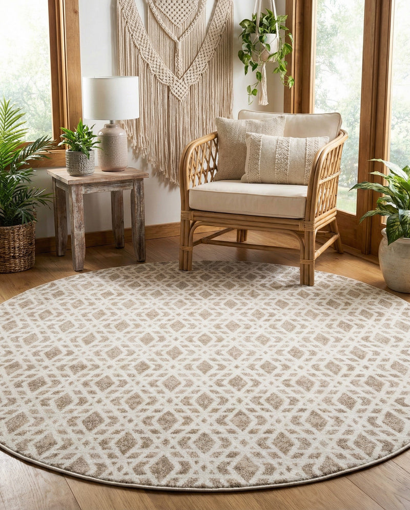 Coastal Haven Collection Area Rug -  Seafarer Round Ivory  lifestyle 42