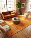 Trellis Mosaic Collection Area Rug - Arborville (Orange) Rectangle Orange  lifestyle 15