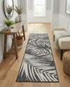Seaside Blooms Collection Area Rug - Verdure (Charcoal) Runner Charcoal  lifestyle 58