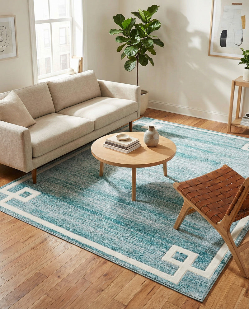 Metro Heights Collection Area Rug -  Bronx Rectangle Turquoise  lifestyle 19