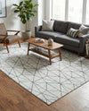 Garden Maze Retreat Collection Area Rug -  Arborlane Rectangle White  lifestyle 27