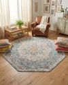 Coastal Haven Collection Area Rug - Seabreeze (Blue) Octagon Blue  lifestyle 41