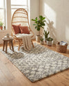 Berber Lattice Shag Collection Area Rug - Atlas (Ivory) Rectangle Ivory  lifestyle 12