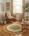 Woven Seaside Jute Collection Area Rug - Coastalhaven (Sunflower Yellow) Round Sunflower Yellow  lifestyle 16