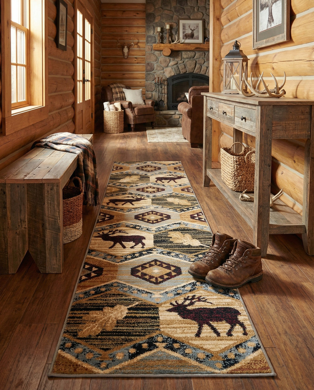 Frontier Trails Collection Area Rug -  Mesa Runner Blue  lifestyle 41