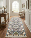 Persian Elegance Collection Area Rug -  Hamedan (Blue) Runner Blue  lifestyle 90