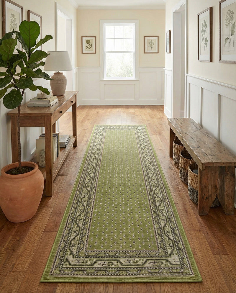 Soho Elegance Collection Area Rug -  Mercer (Green) Runner Green  lifestyle 58