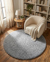 Alpine Plush Collection Area Rug -  Cortina (Sterling) Round Sterling  lifestyle 73