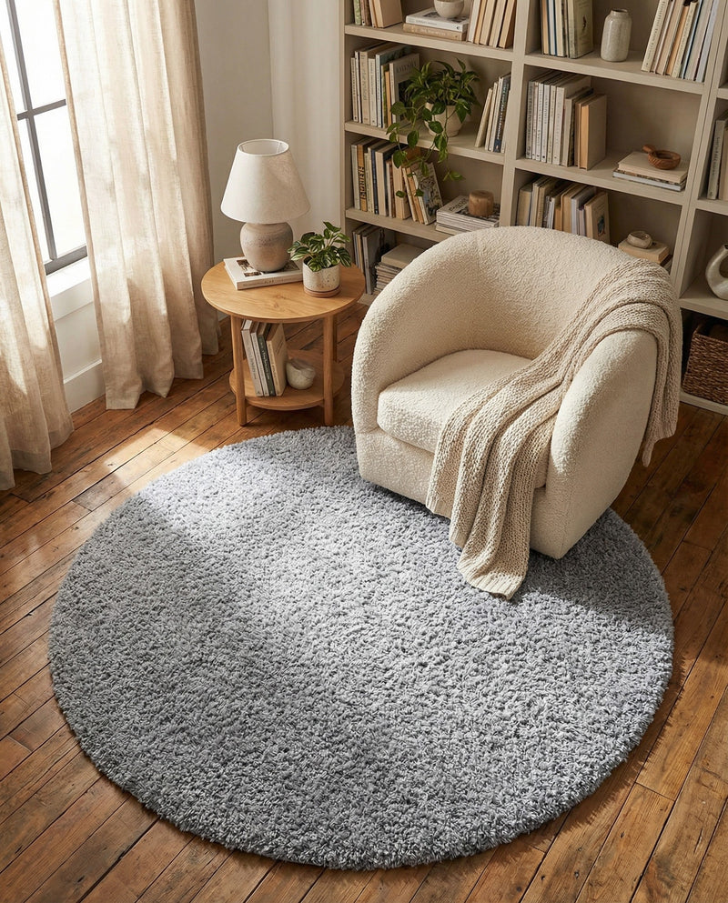 Alpine Plush Collection Area Rug -  Cortina (Sterling) Round Sterling  lifestyle 73