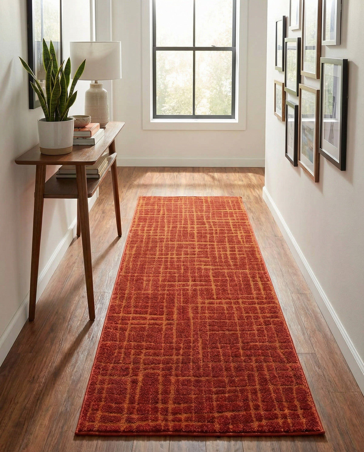 Haven Tapestry Collection Area Rug - WhisperingFalls Runner Burnt Sienna  lifestyle 125