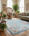 Arcadia Rugs Collection Area Rug - Eden (Aqua and Blue) Rectangle Aqua and Blue  lifestyle 8