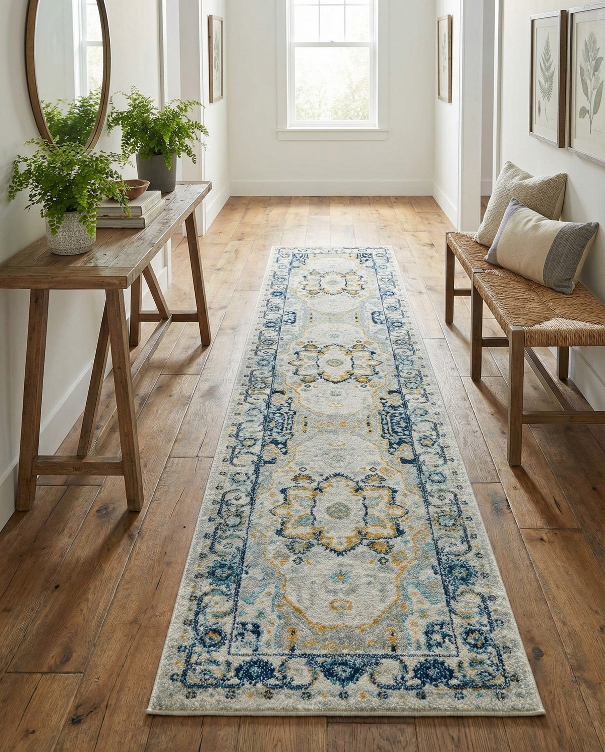 Parisian Elegance Collection Area Rug - Versailles (Gray) Runner Gray  lifestyle 83