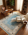 Persian Elegance Collection Area Rug - Isfahan Rectangle Blue  lifestyle 31