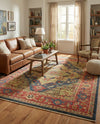 Persian Elegance Collection Area Rug -  Golestan Rectangle Navy Blue  lifestyle 46