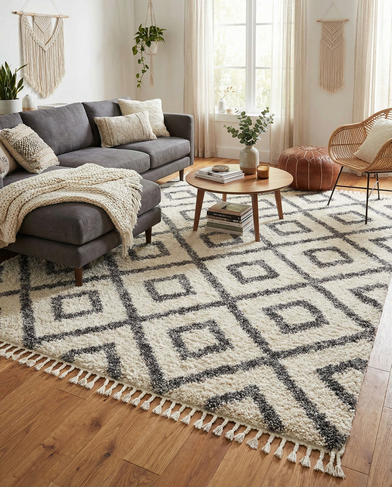 Cozy Cove Shag Collection Area Rug -  Dunes Rectangle Ivory  lifestyle 31